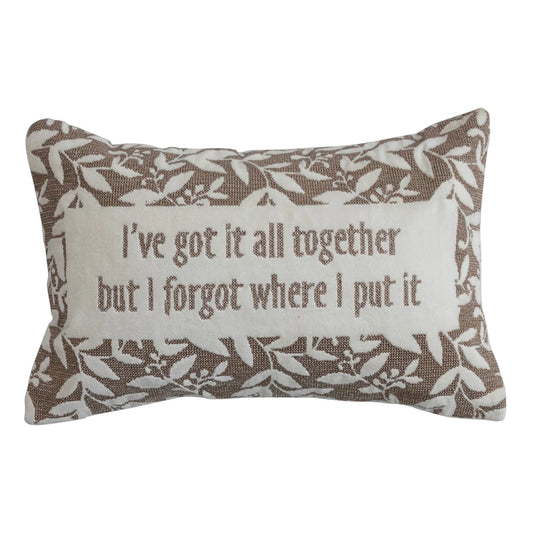 Lumbar Pillow w/ Botanical Pattern