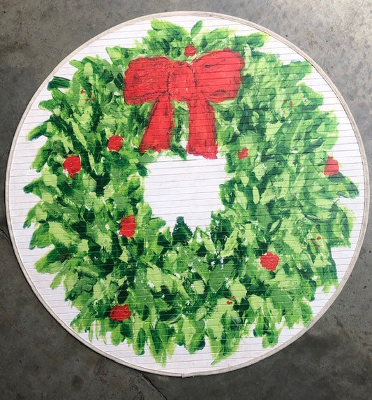 35" Round Bamboo Mat, Wreath @ Tawnya Norton