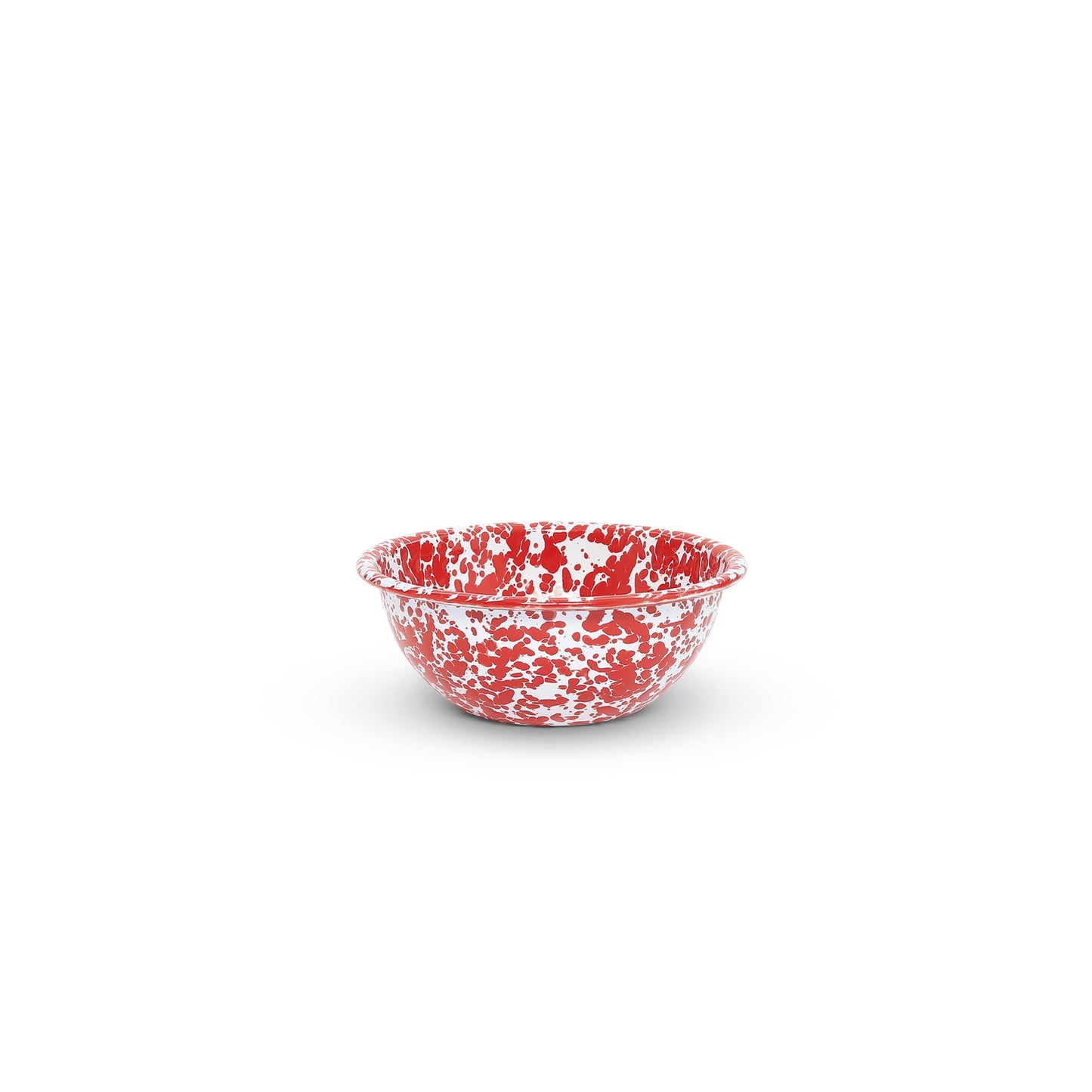 Splatter Enamelware 20 oz Cereal Bowl: Red & White