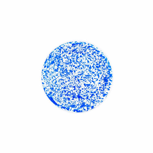 Splatter Enamelware Pie Plate: Blue & White