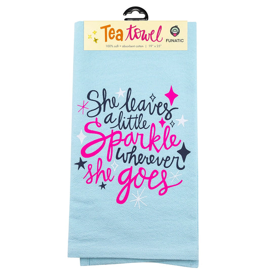 She Leaves A Little Sparkle Wherever She Goes Tea Towel