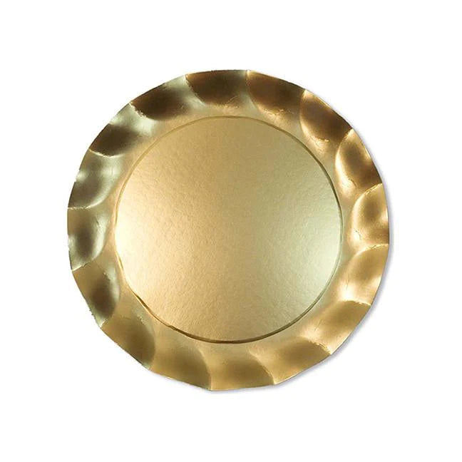 Wavy Dinner Plate Satin Gold - 8pkg