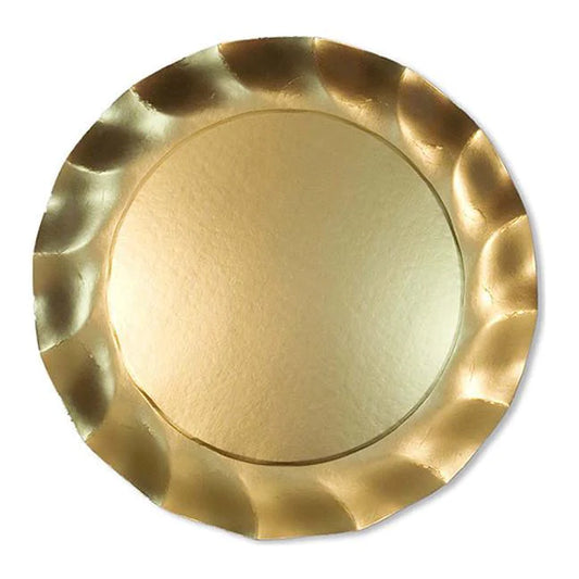 Wavy Charger Satin Gold - 8pkg