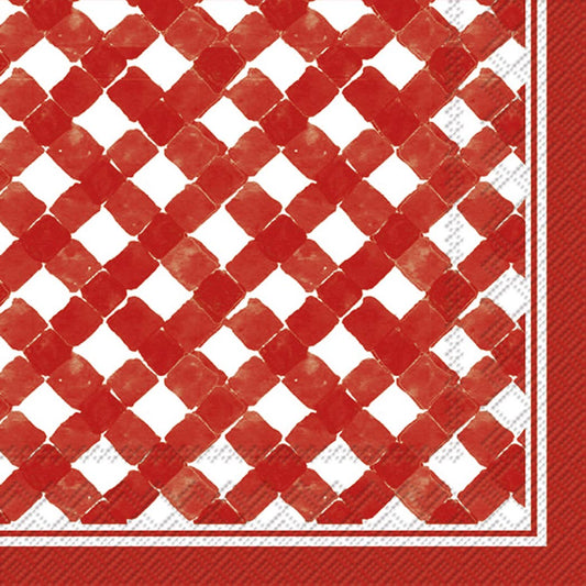 Rosanne Back - Gingham Red Paper Lunch Napkin