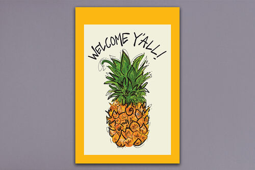 Welcome Y'all Pineapple Flag
