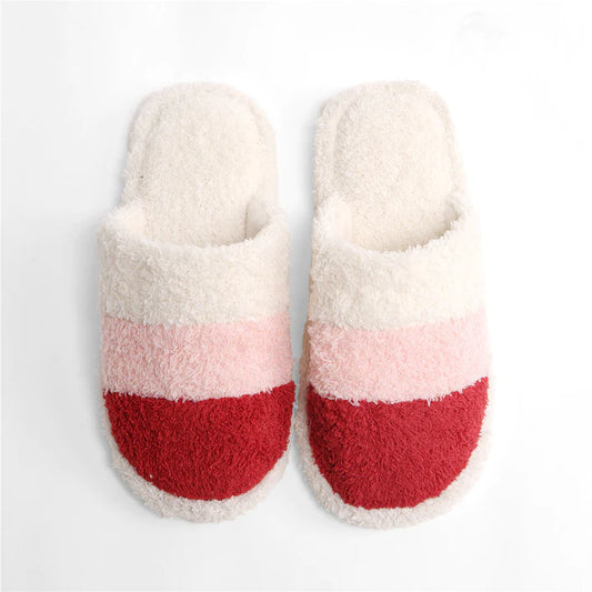 COLOR-BLOCKED LUXURY SOFT SLIPPERS - Red