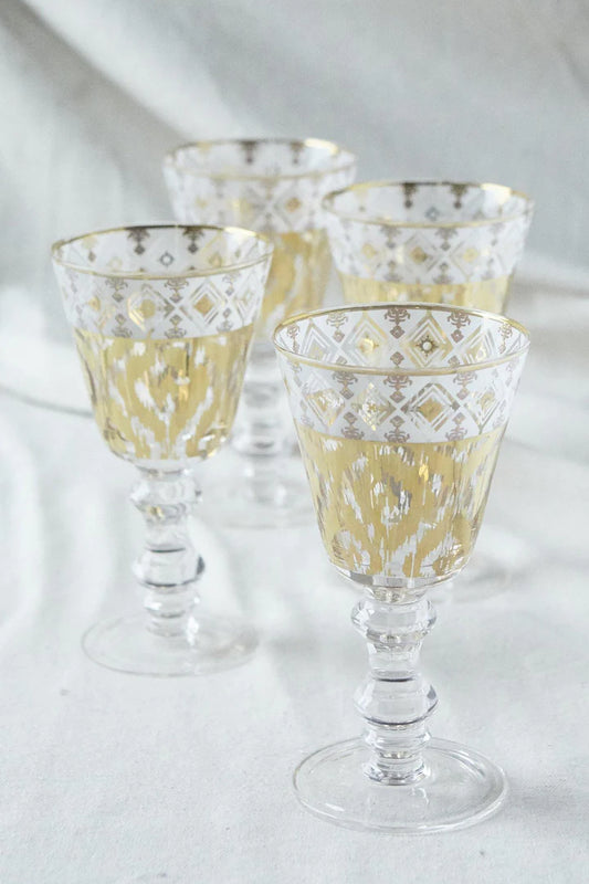 Glass Goblet White Twist