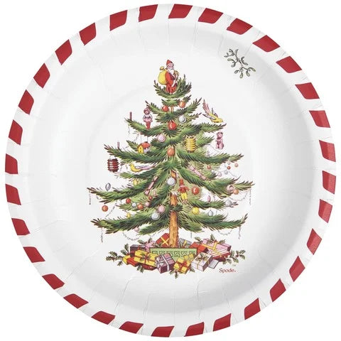 8 Count Candy Cane Christmas Tree Lunch Plate