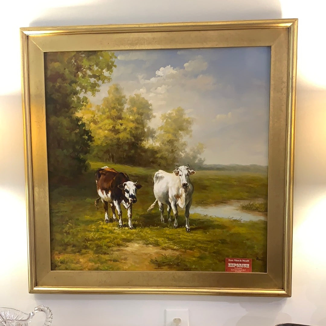 OIL PAINTING OF COWS