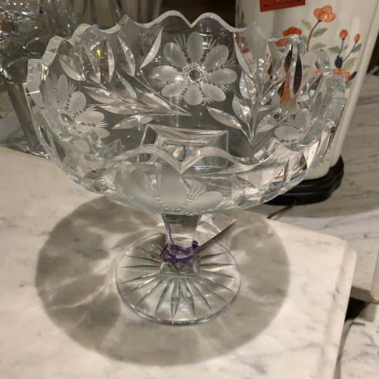 7.5 CUT GLASS COMPOTE