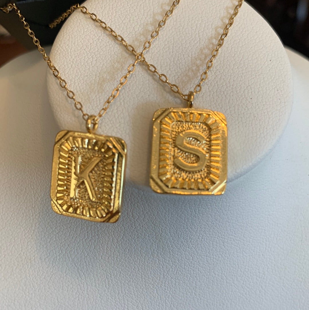 Gold Dipped Initial Necklaces