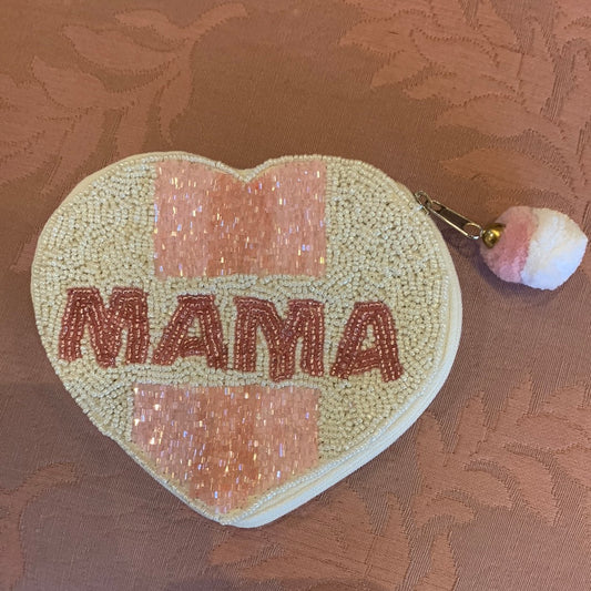 MAMA Beaded Pouch