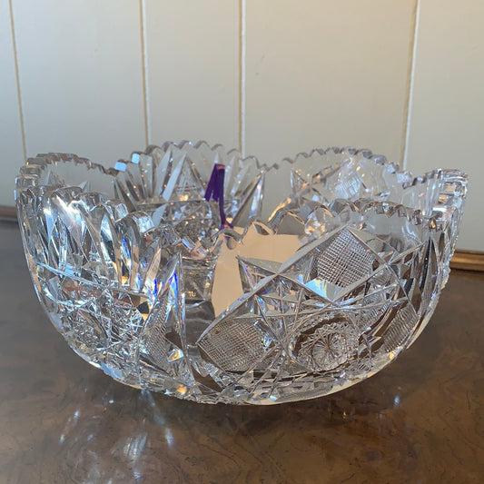 CUT GLASS EGGNOG BOWL