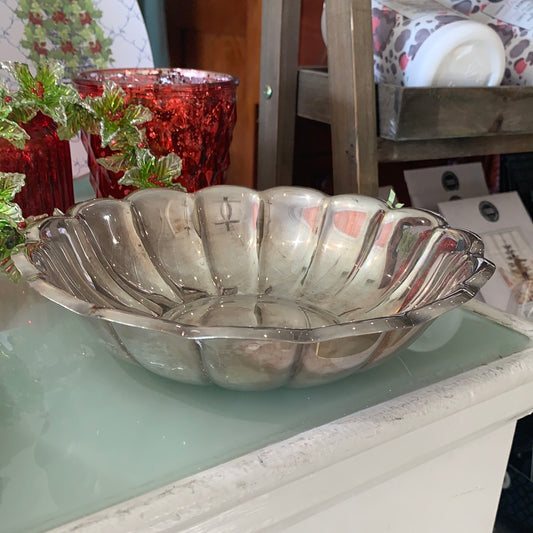 SILVER PLATED SCALLOPED BOWL