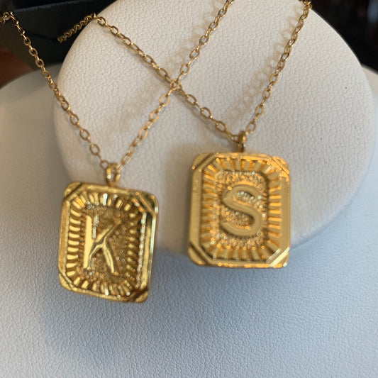 Gold Dipped Initial Necklaces