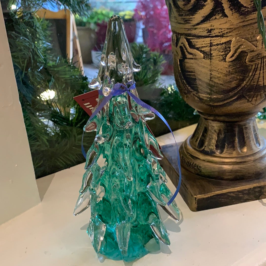 LARGE TEAL GLASS TREE
