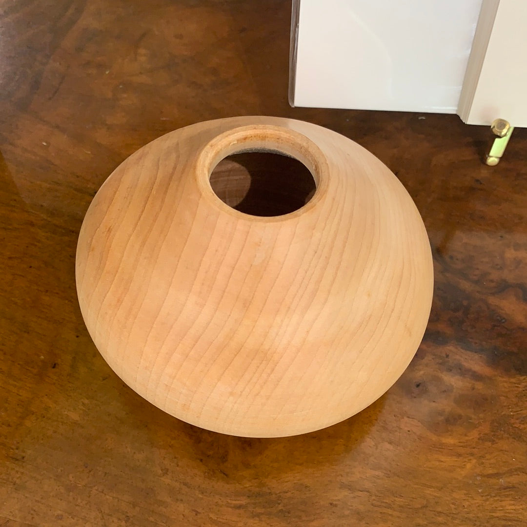 Small Wooden Vase - Light Wood