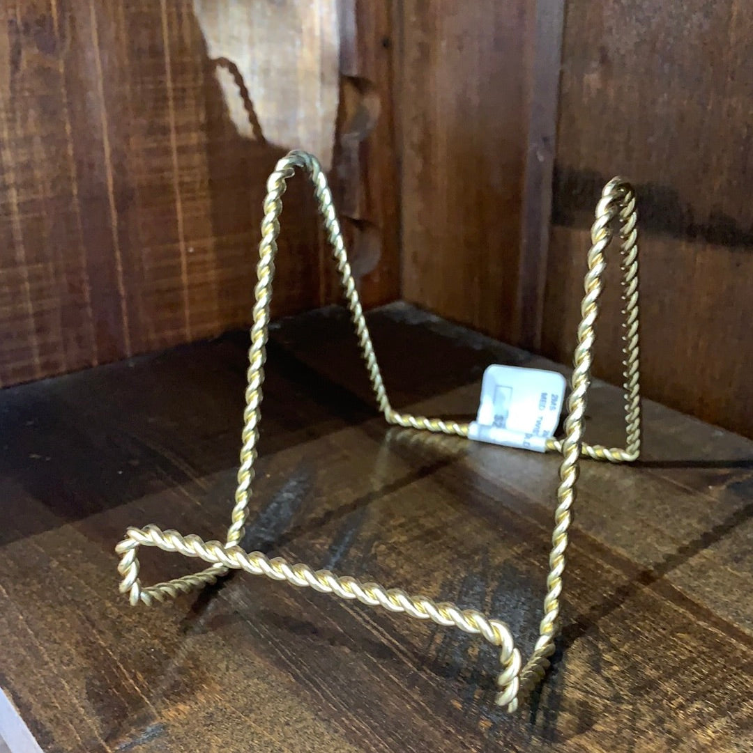 MED. TWISTED GOLD PLATE STAND